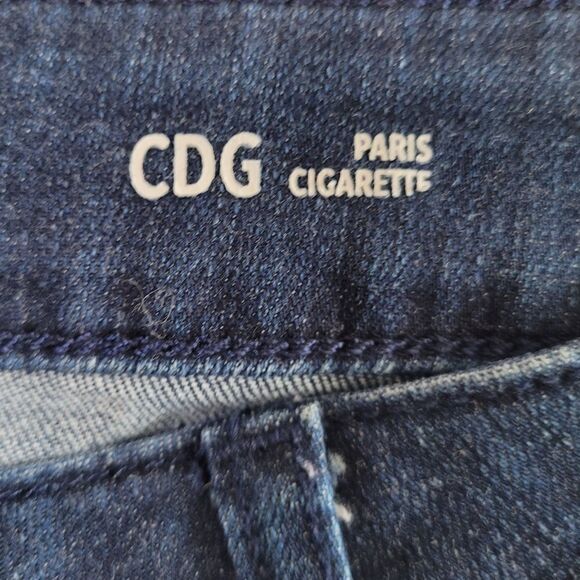 31 WARP + WEFT CDG PARIS CIGARETTE DARK WASH STRETCH JEANS NORDSTROM LIKE NEW 30 - Picture 7 of 9